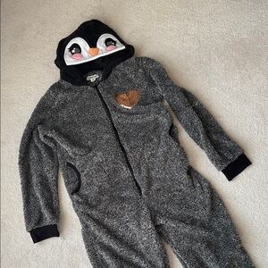 Penguin Hooded Gray Onesie